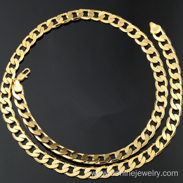 Copper Chain Necklace Men Women 18K Gold Plated Necklace